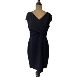 Max Mara Piovra Dress - 44/14 Black Sleeveless Midi Sheath Elegant‎ Italy